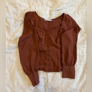 Abercrombie cropped button up blouse